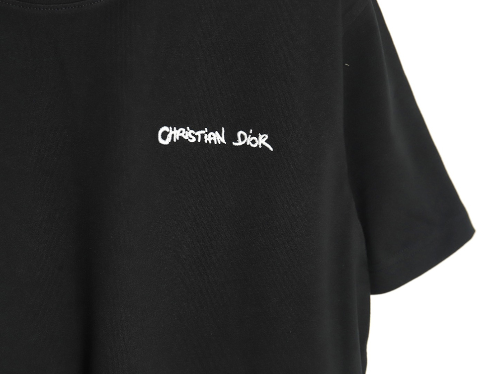 Dior cursive embroidered letters short-sleeved T-shirt TSK4