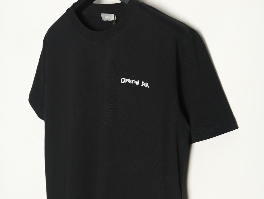 Dior cursive embroidered letters short-sleeved T-shirt TSK4
