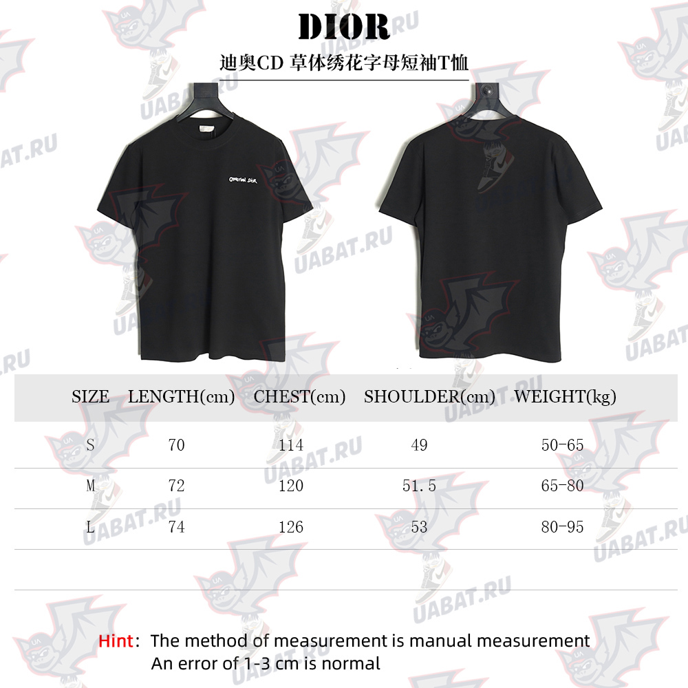Dior cursive embroidered letters short-sleeved T-shirt TSK4