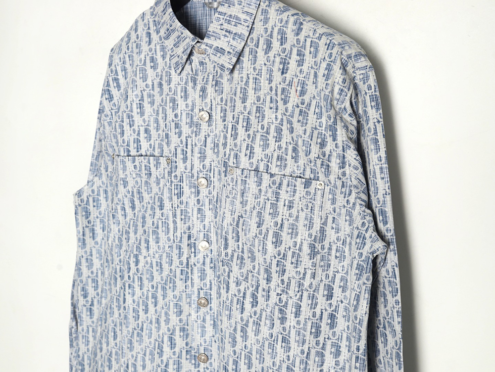 Dior classic all over print monogram denim shirt jacket