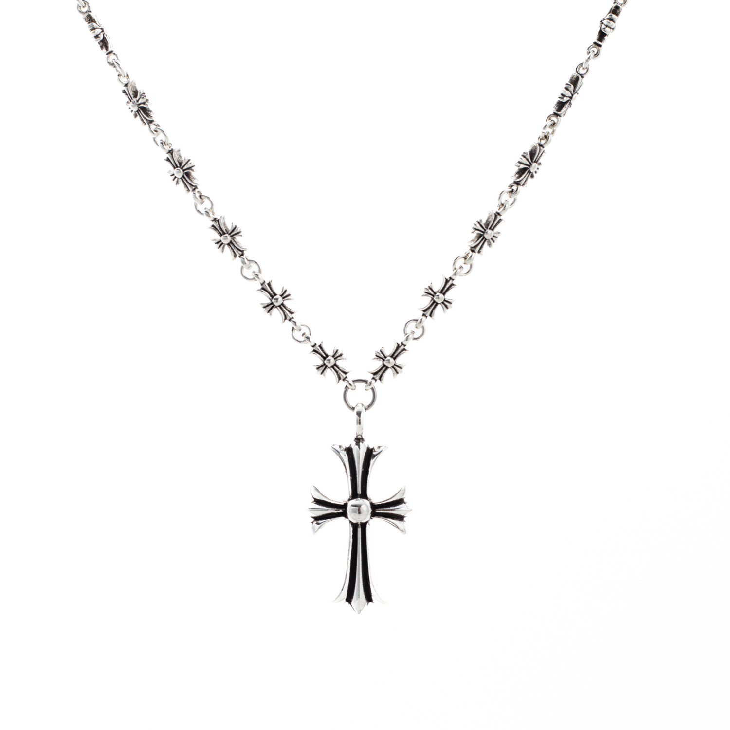 Chrome Hearts Silver Cross Pendant Necklace G9315
