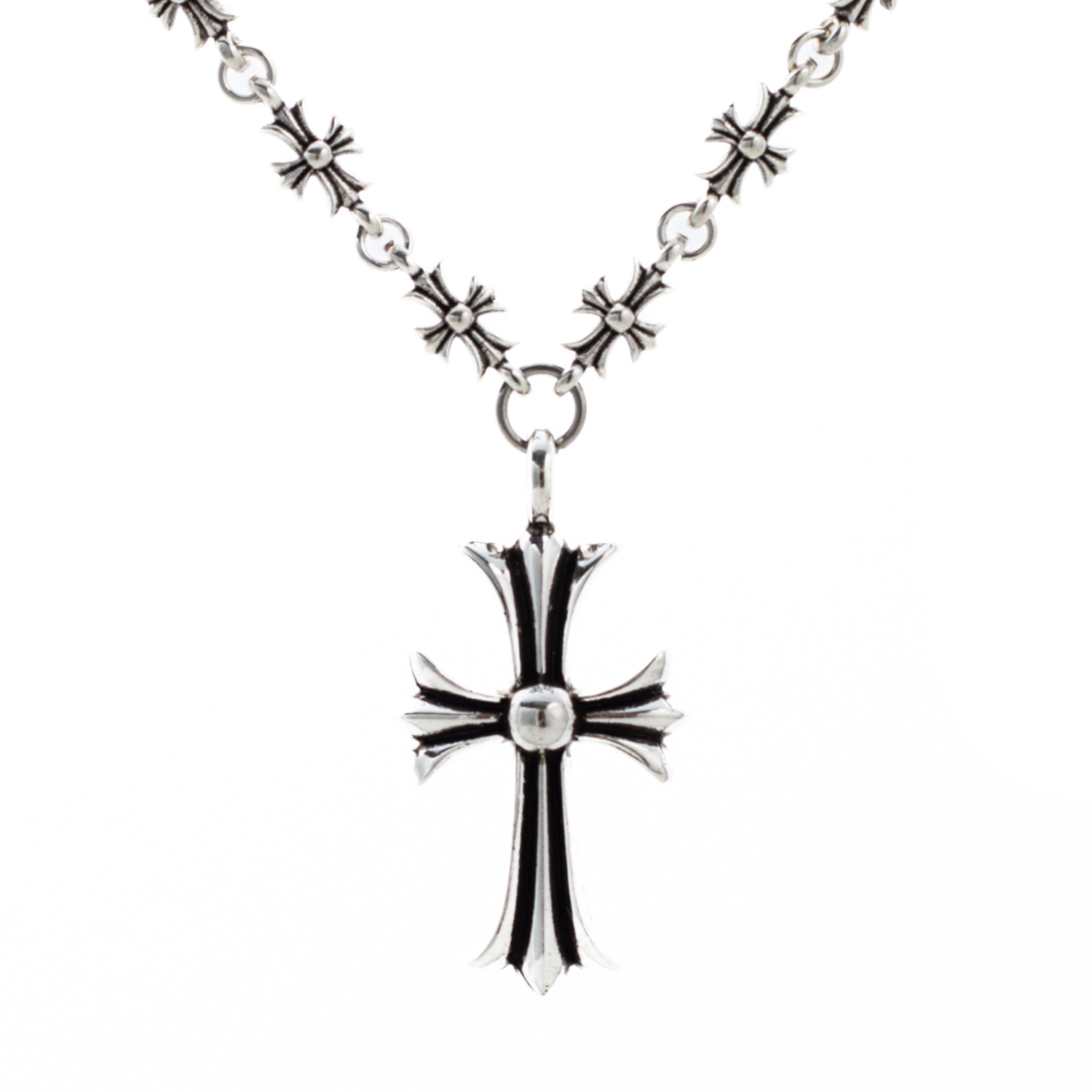 Chrome Hearts Silver Cross Pendant Necklace G9315