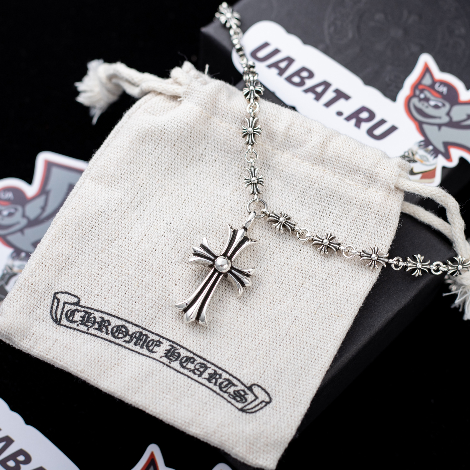 Chrome Hearts Silver Cross Pendant Necklace G9315