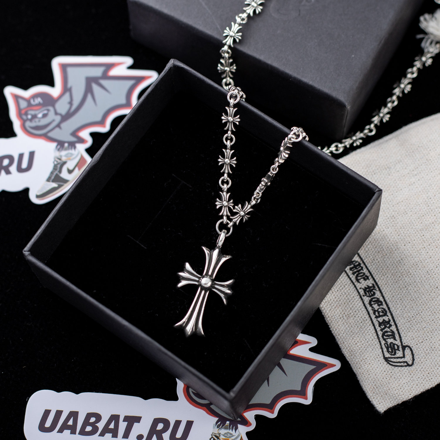 Chrome Hearts Silver Cross Pendant Necklace G9315