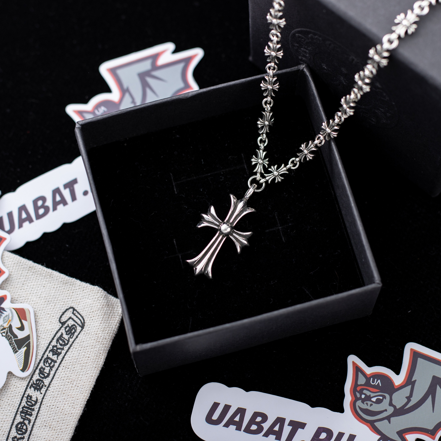 Chrome Hearts Silver Cross Pendant Necklace G9315
