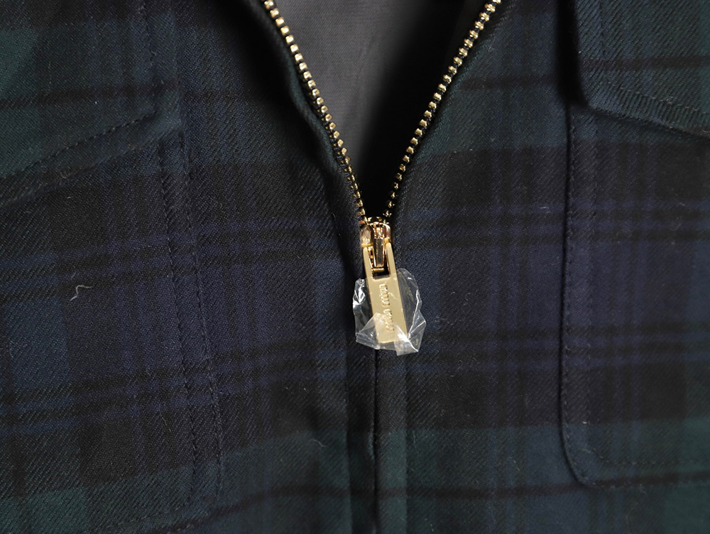 Miu Miu Green Check Wool Plaid Jacket