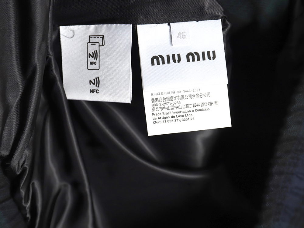 Miu Miu Green Check Wool Plaid Jacket