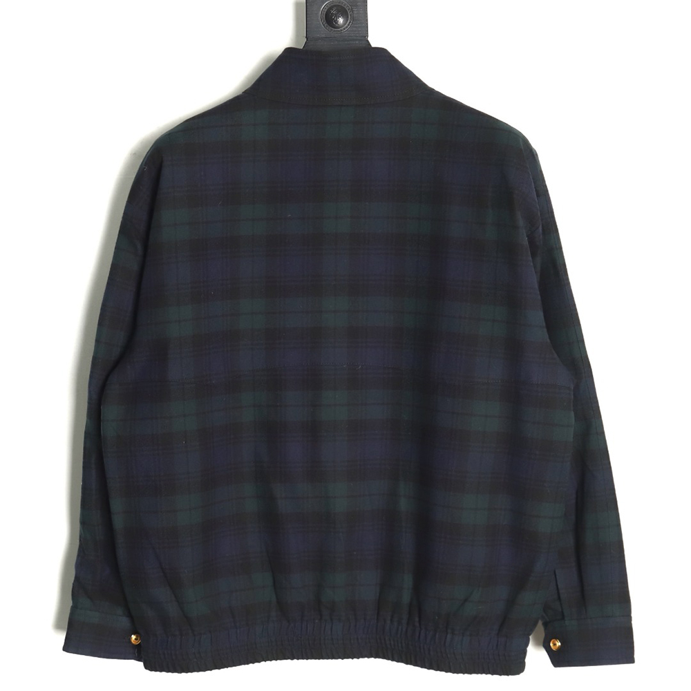 Miu Miu Green Check Wool Plaid Jacket