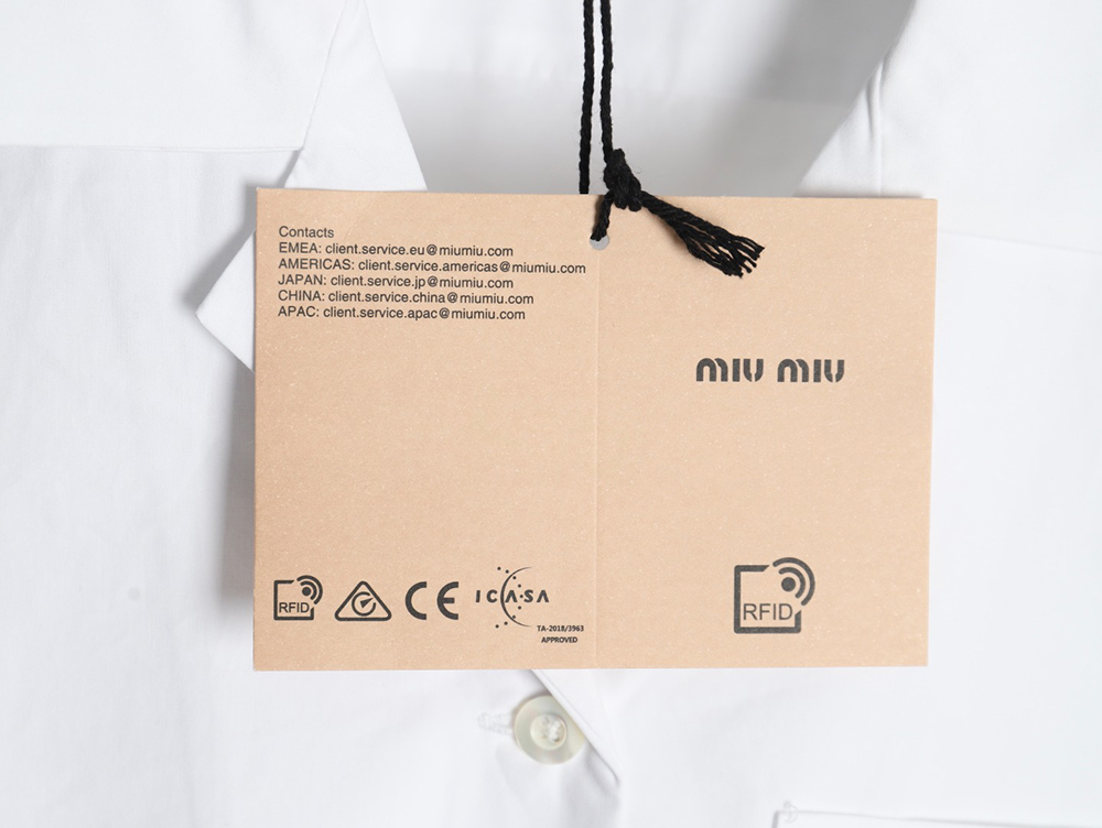 Miu Miu poplin pocket lapel long sleeve shirt