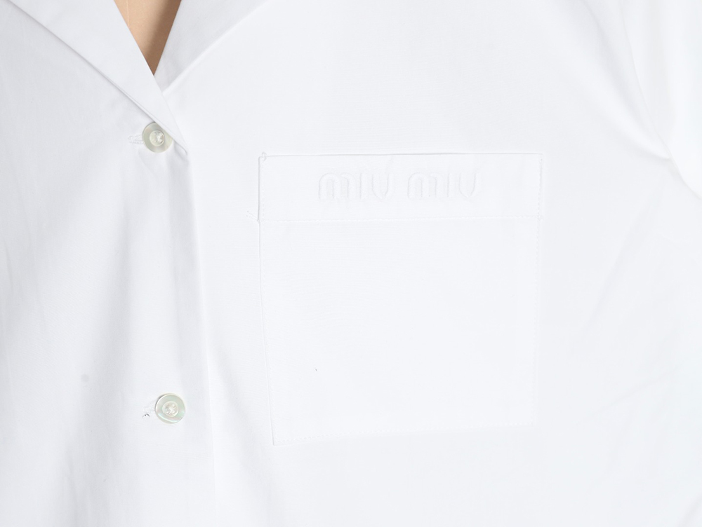 Miu Miu poplin pocket lapel long sleeve shirt
