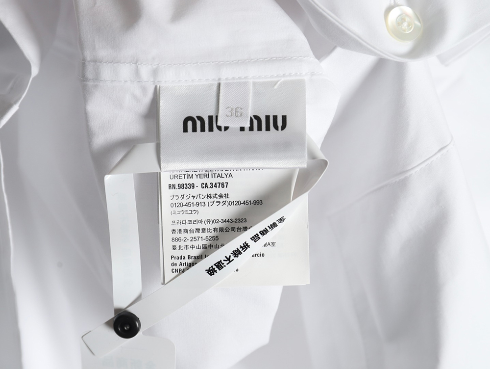 Miu Miu poplin pocket lapel long sleeve shirt