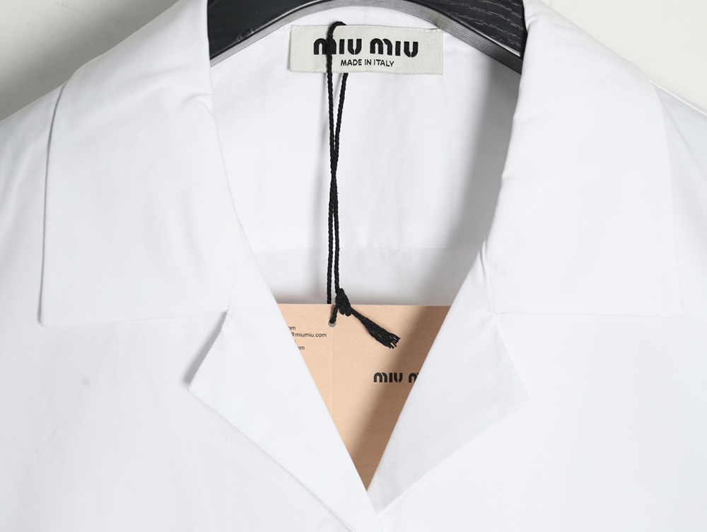 Miu Miu poplin pocket lapel long sleeve shirt