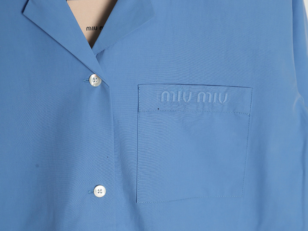 Miu Miu poplin pocket lapel long sleeve shirt TSK1