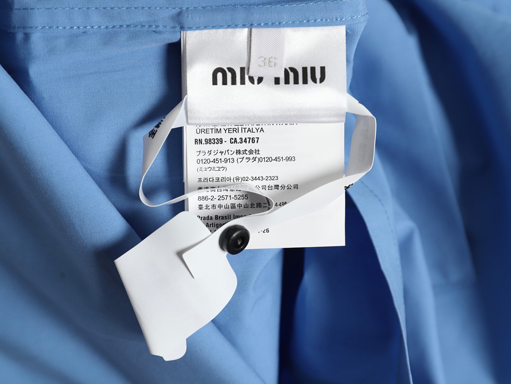 Miu Miu poplin pocket lapel long sleeve shirt TSK1