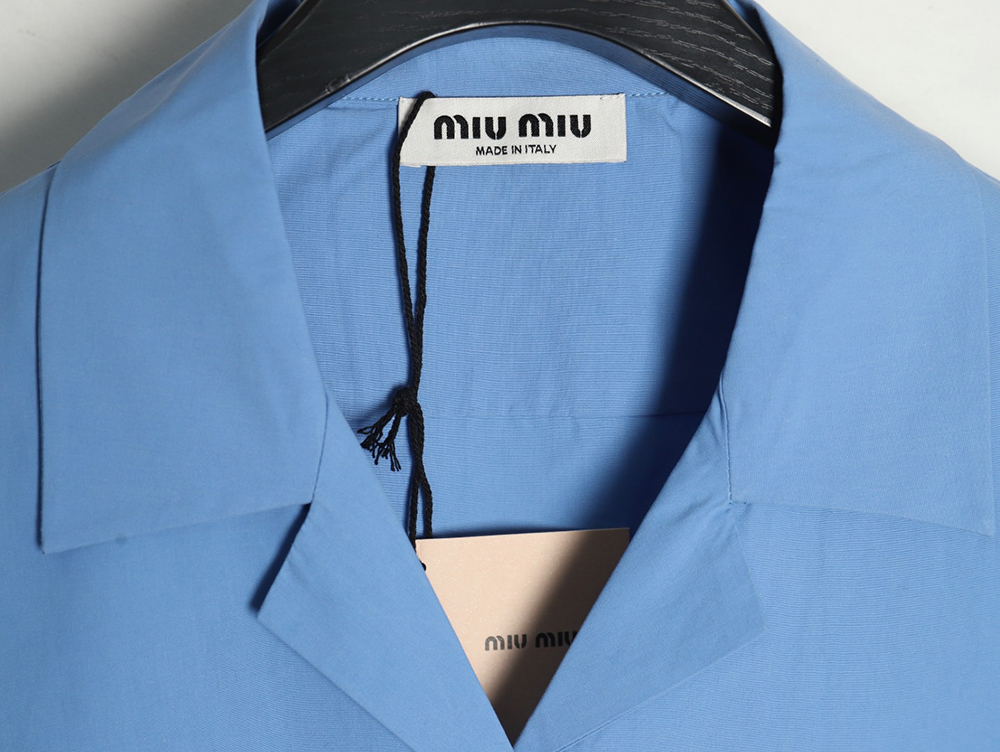 Miu Miu poplin pocket lapel long sleeve shirt TSK1