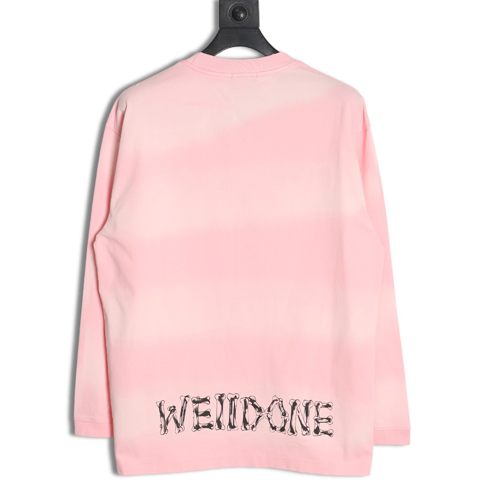 We11 Done cute heart skull gradient print long sleeve T-shirt