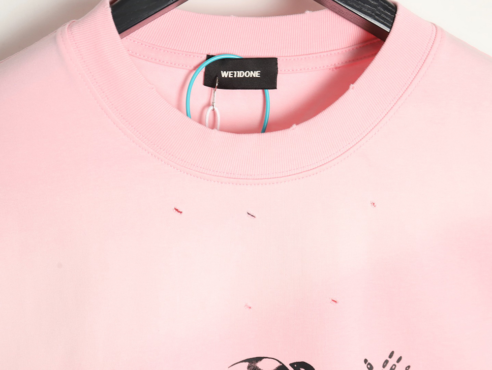 We11 Done cute heart skull gradient print long sleeve T-shirt