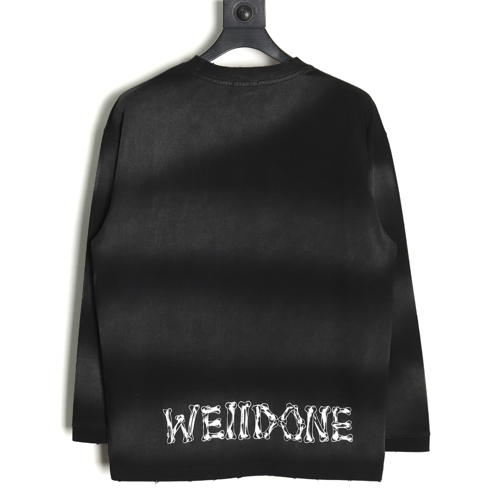 We11 Done cute heart skull gradient print long sleeve T-shirt TSK1