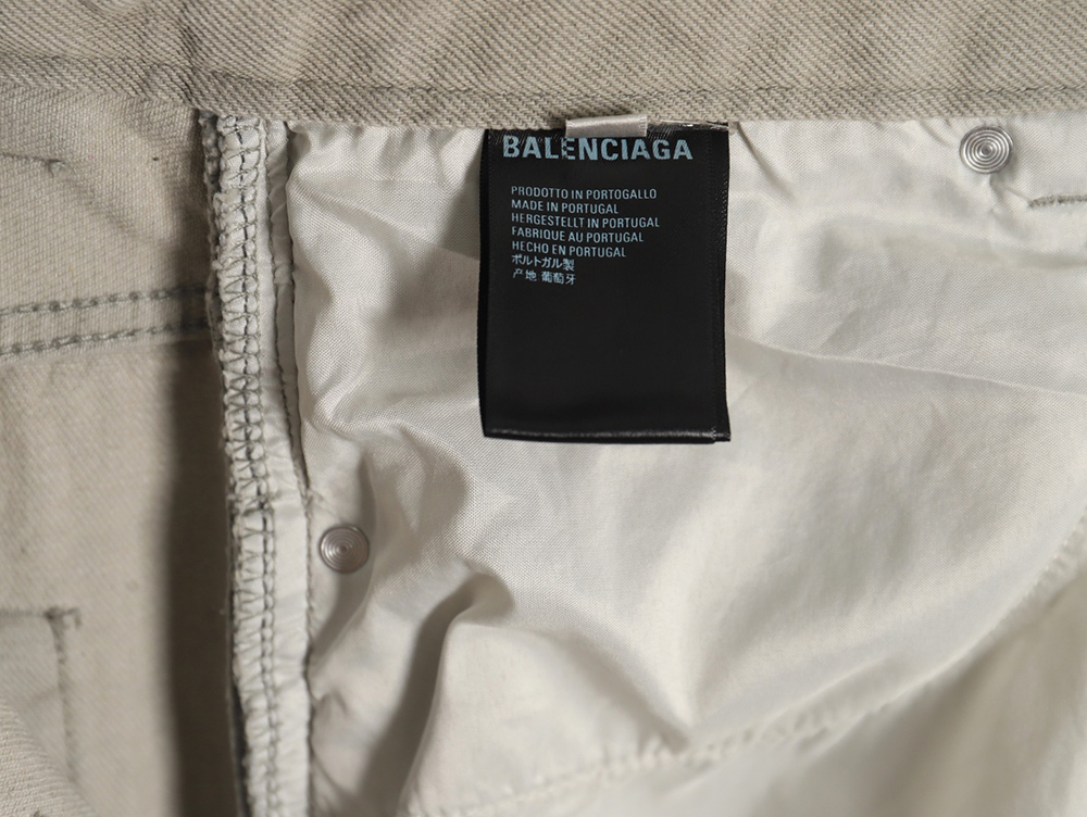 Balenciaga White Graffiti Denim Trousers