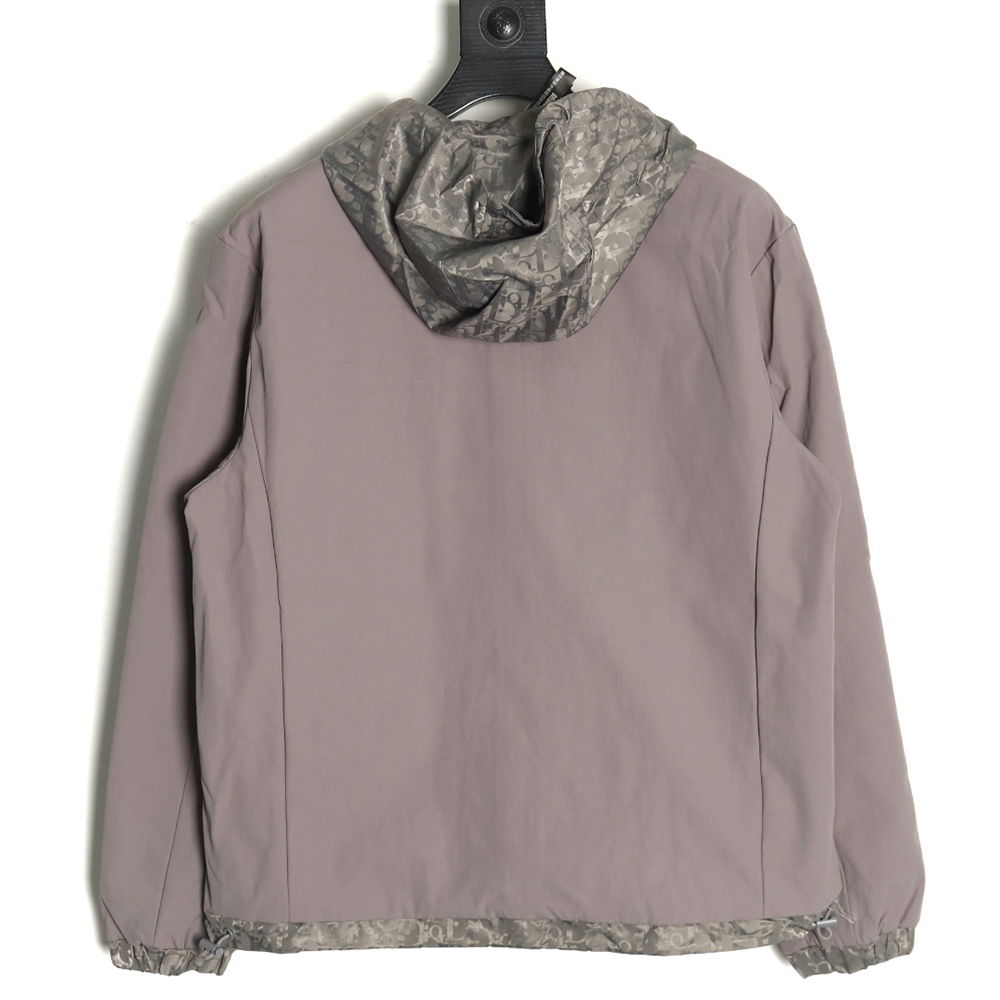 Dior patchwork letter embroidery hooded trench coat