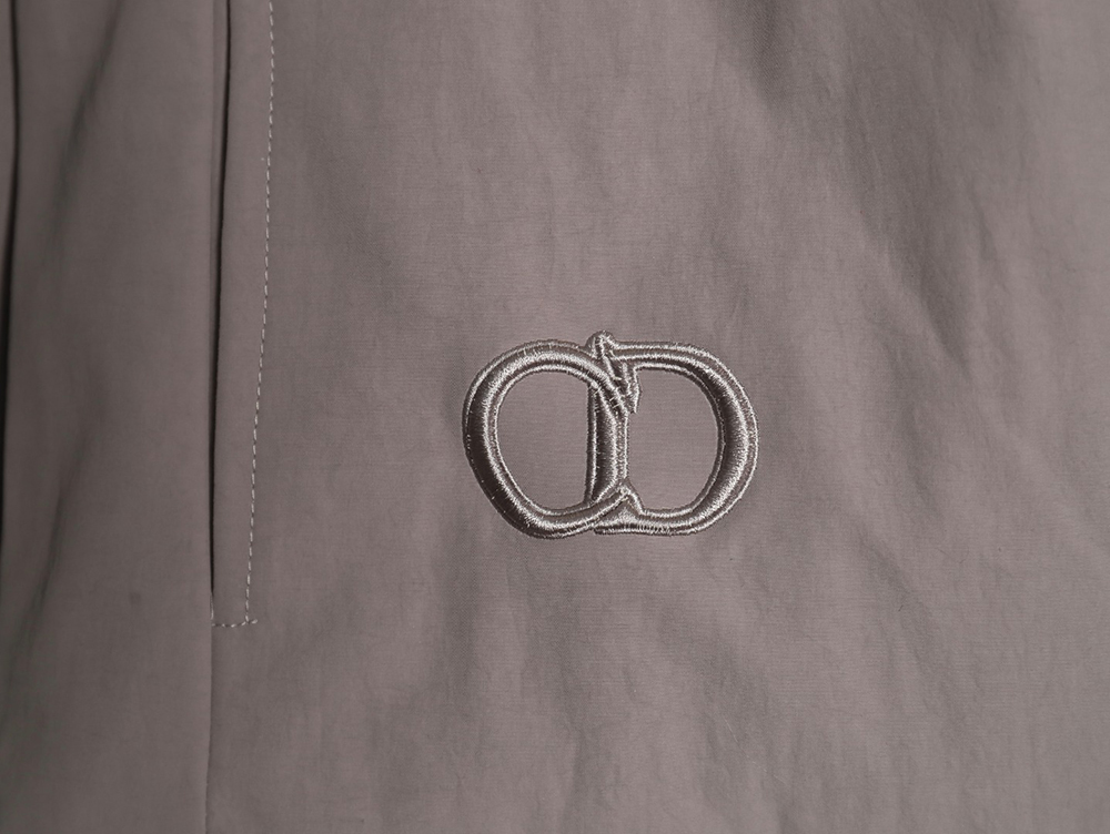 Dior patchwork letter embroidery hooded trench coat