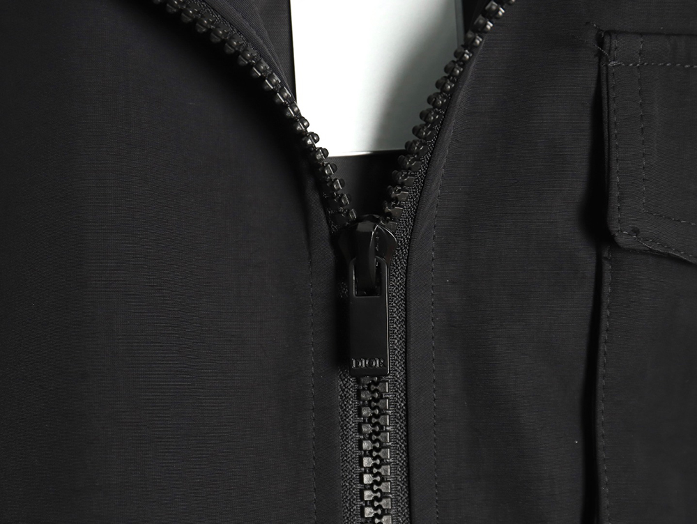 Dior patchwork letter embroidery hooded trench coat TSK1
