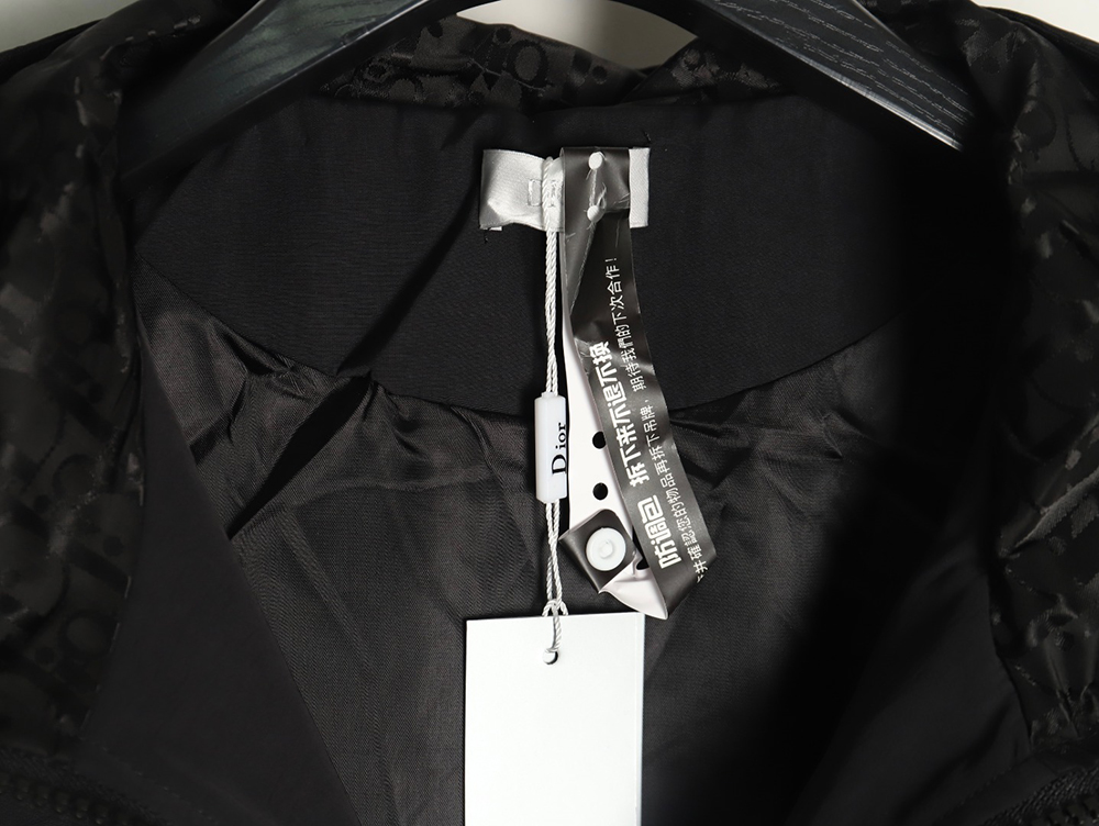 Dior patchwork letter embroidery hooded trench coat TSK1