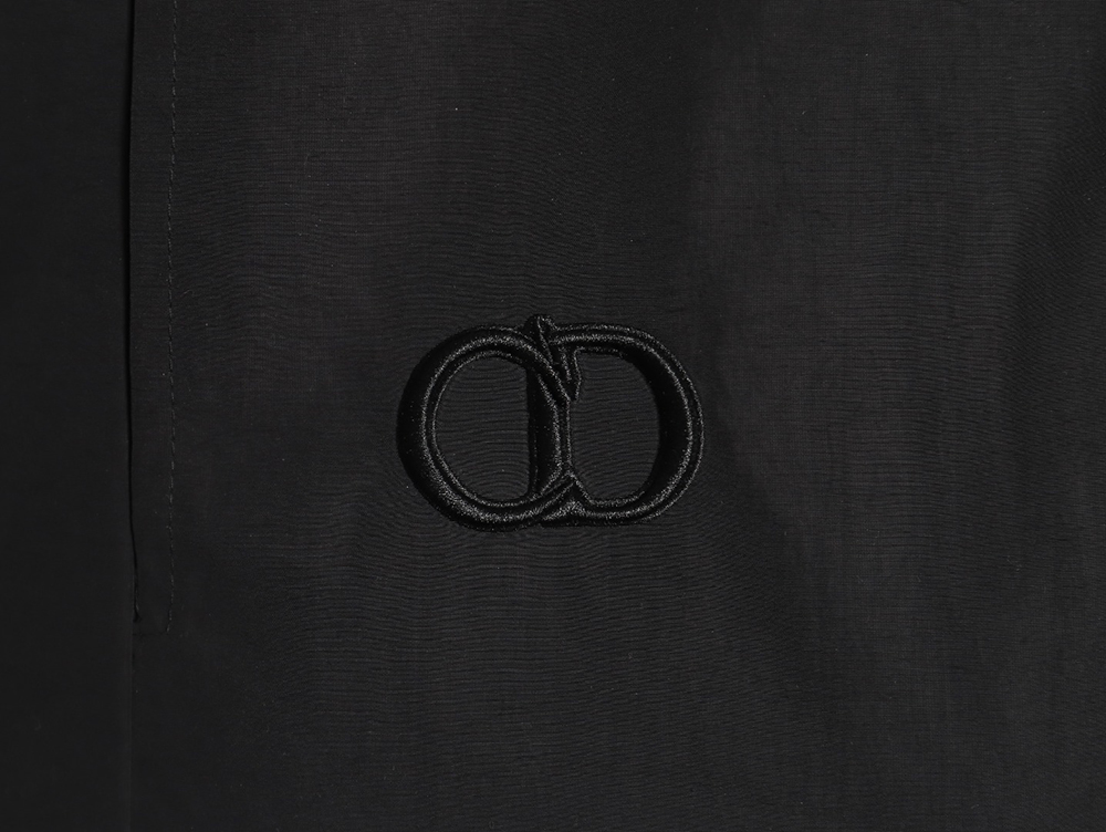 Dior patchwork letter embroidery hooded trench coat TSK1