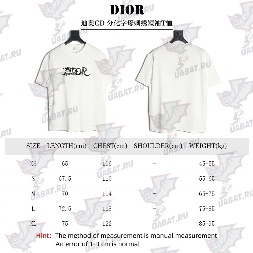 Dior lettering embroidered short sleeve T-shirt