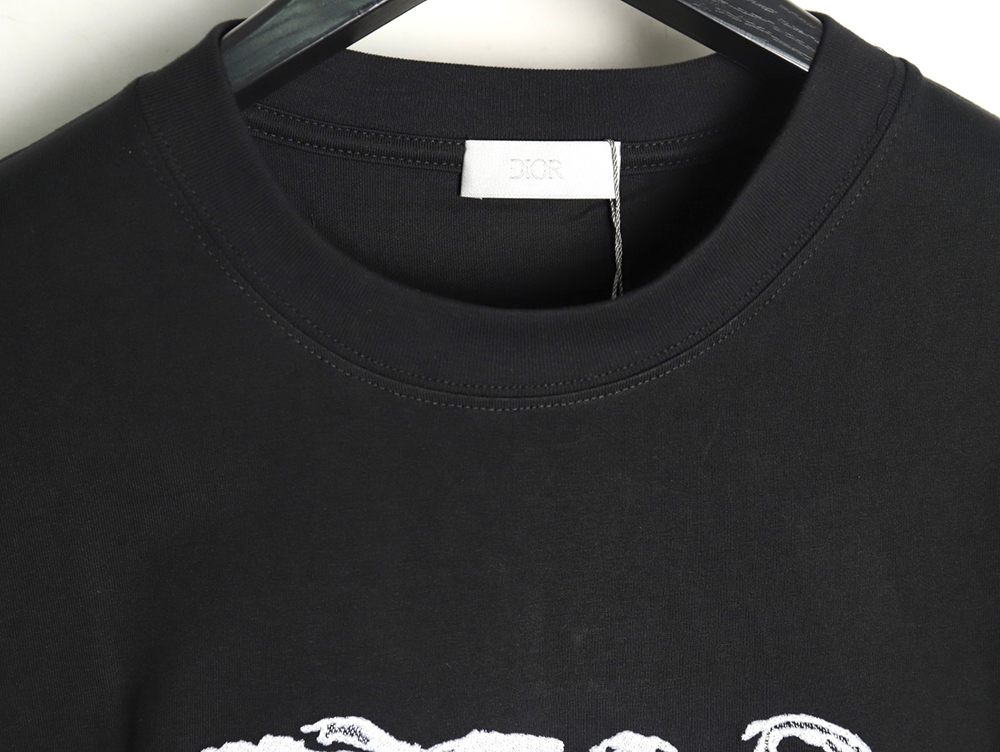 Dior lettering embroidered short sleeve T-shirt