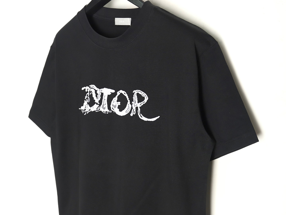 Dior lettering embroidered short sleeve T-shirt