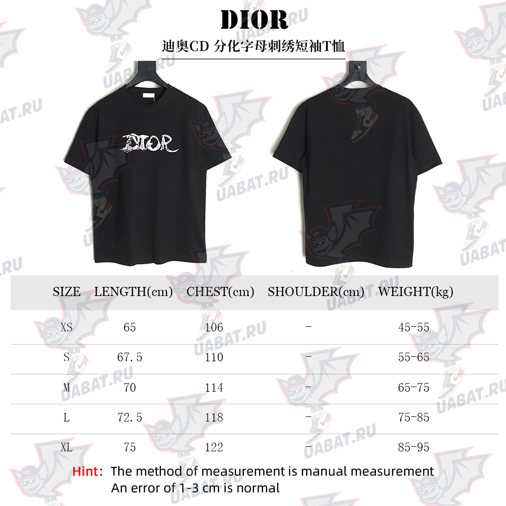 Dior lettering embroidered short sleeve T-shirt
