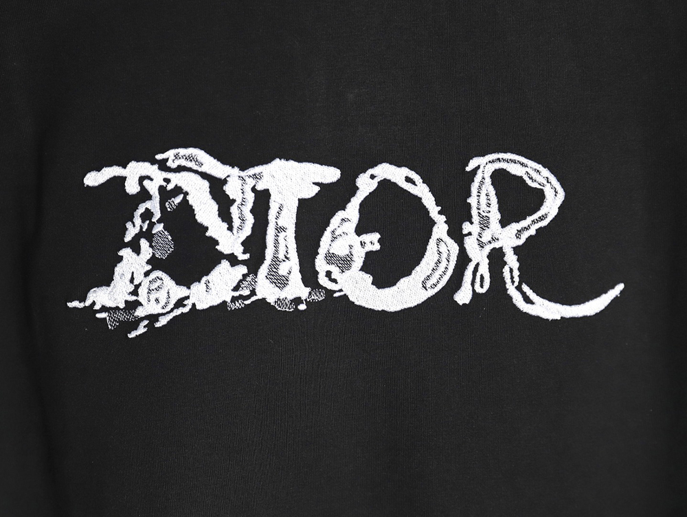 Dior lettering embroidered short sleeve T-shirt