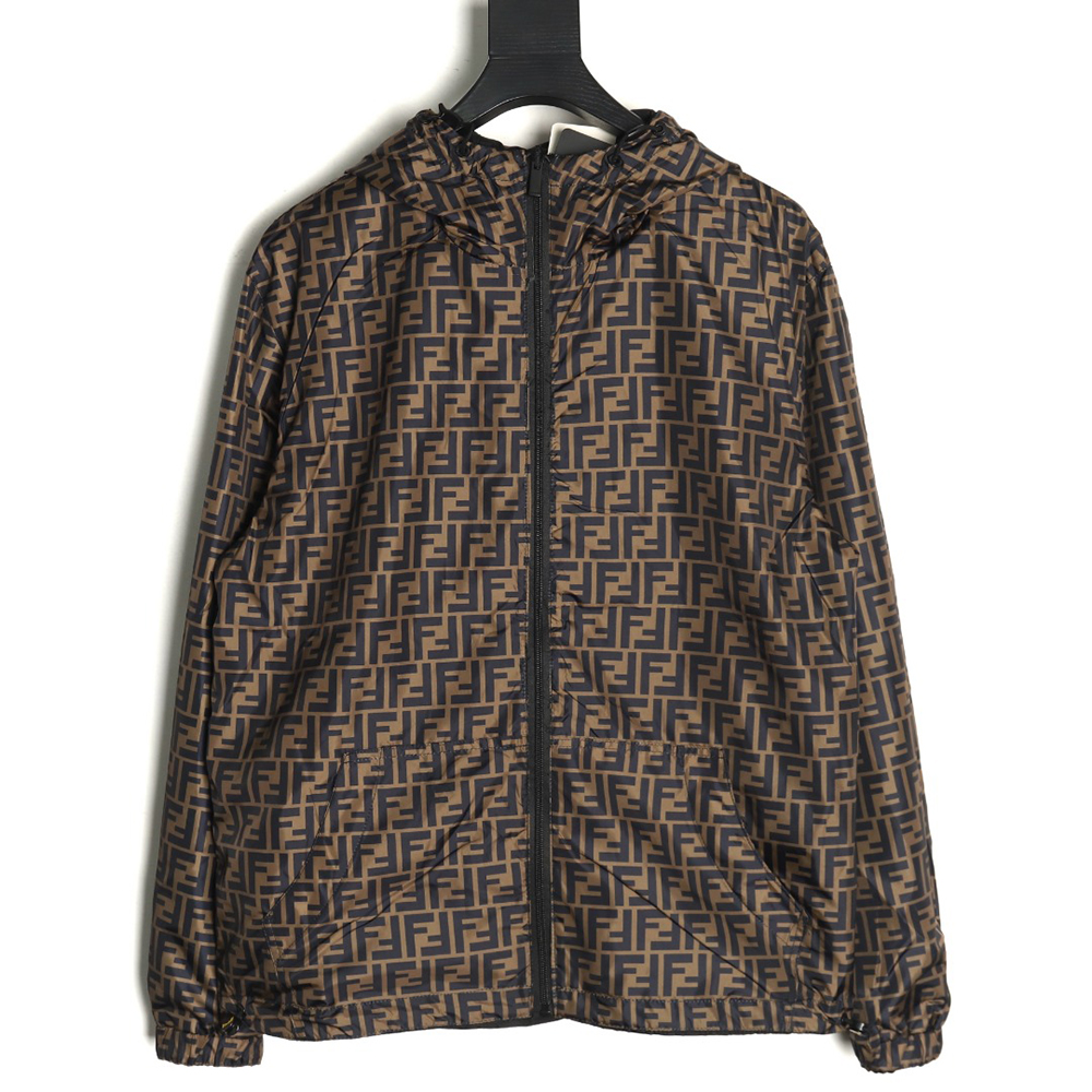Fendi monogram FF full print double-sided windbreaker zipper jacket