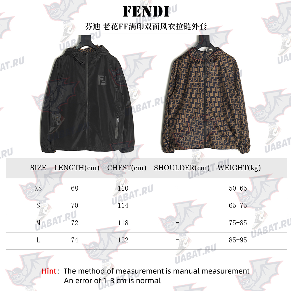 Fendi monogram FF full print double-sided windbreaker zipper jacket