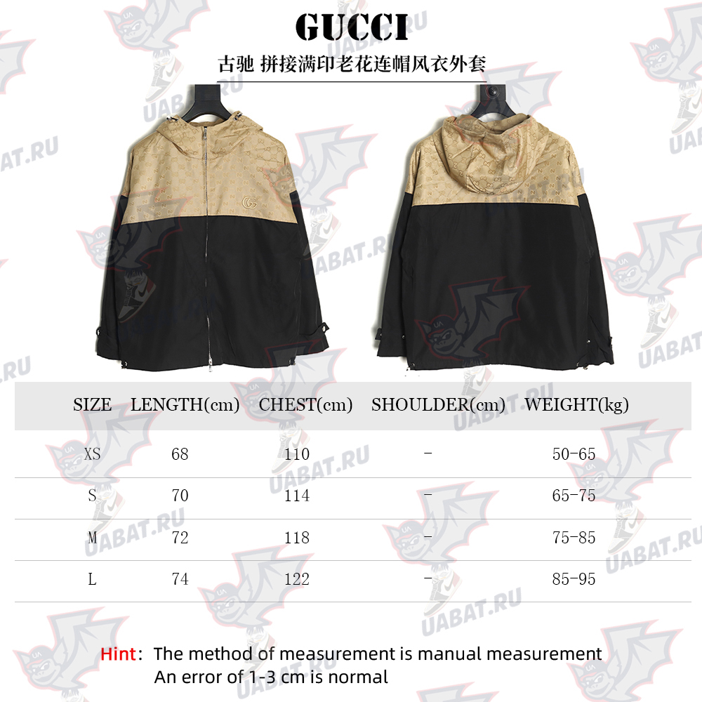 Gucci patchwork all over print monogram hooded windbreaker jacket