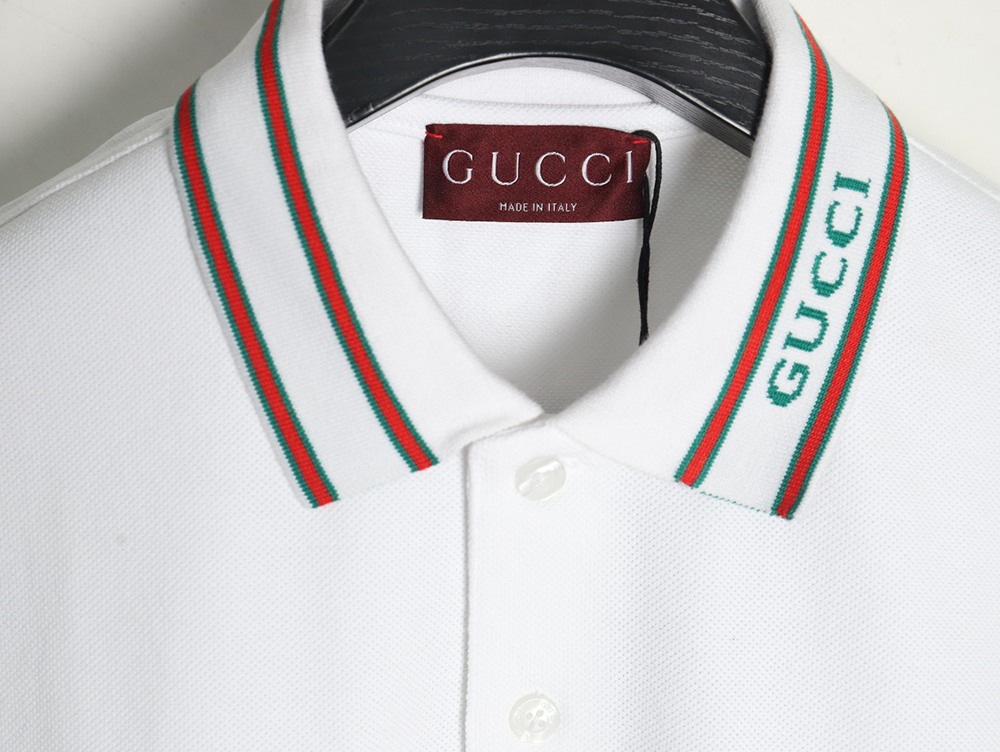 Gucci Neck Lettering Short Sleeve Polo Shirt