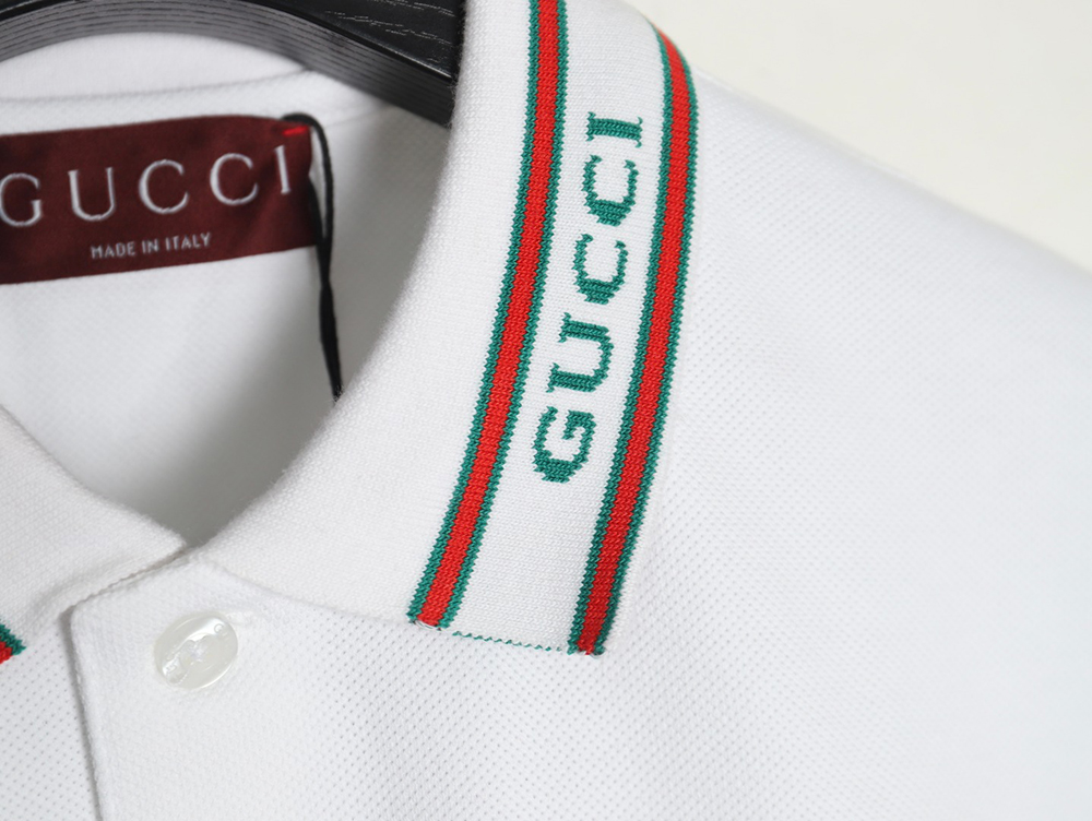 Gucci Neck Lettering Short Sleeve Polo Shirt