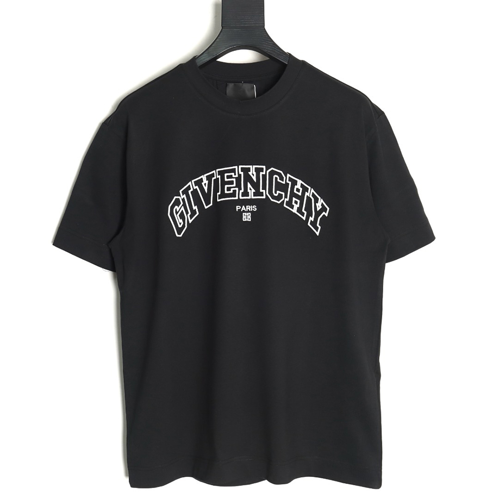 Givenchy hollow arc letter embroidered short-sleeved T-shirt TSK1