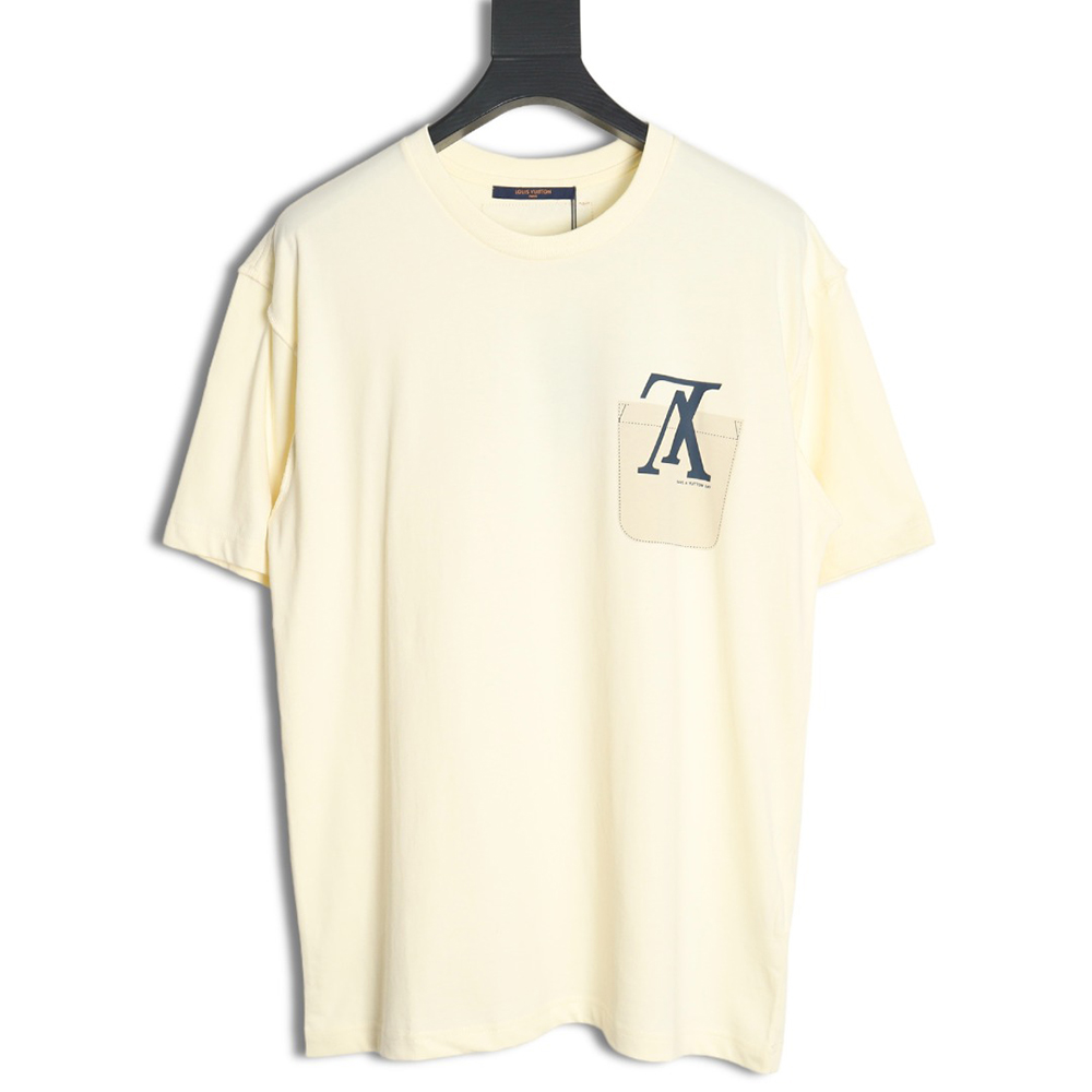 Louis Vuitton fake pocket letter printed short sleeves