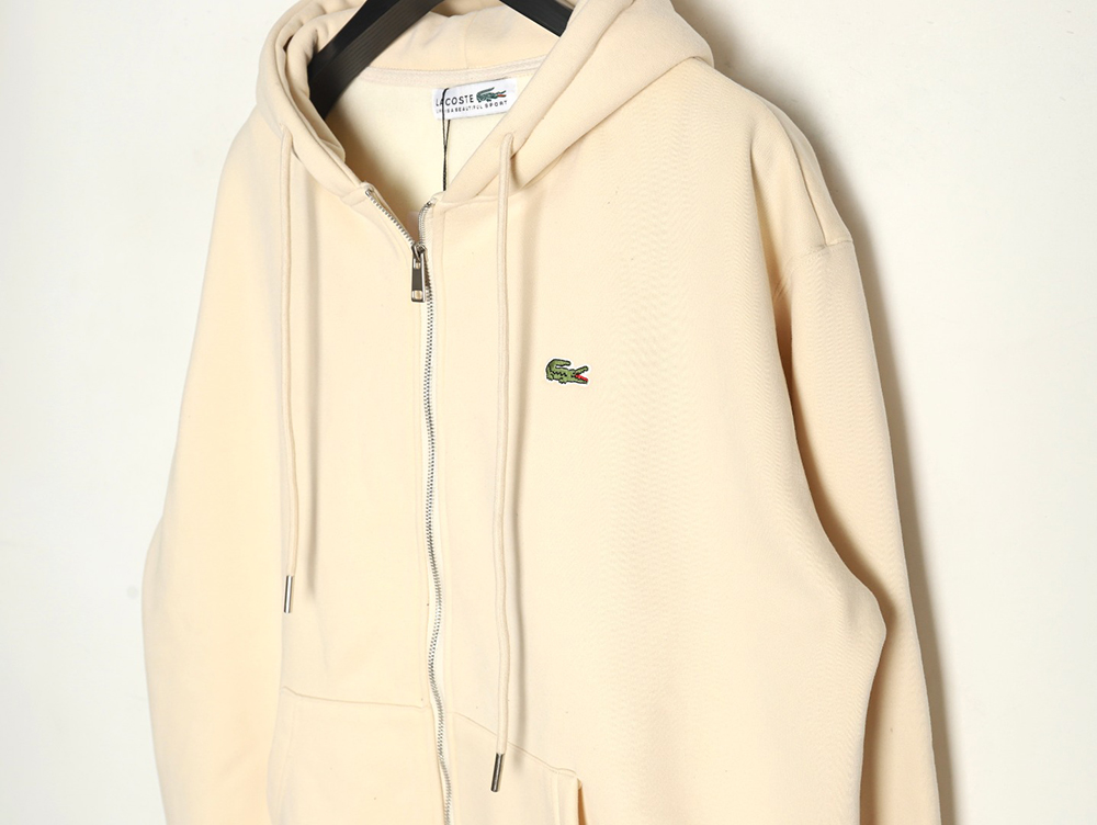 Lacoste crocodile embroidered logo fleece zip-up jacket