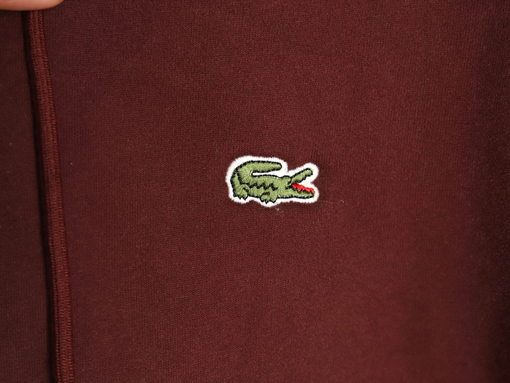 Lacoste crocodile embroidered logo fleece zip-up jacket TSK1