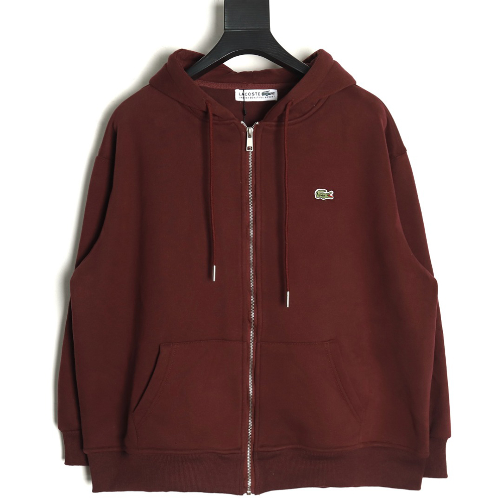 Lacoste crocodile embroidered logo fleece zip-up jacket TSK1