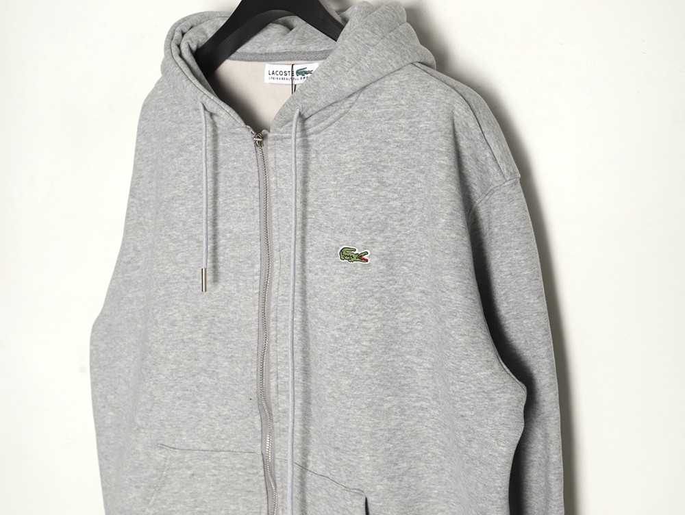 Lacoste crocodile embroidered logo fleece zip-up jacket TSK2