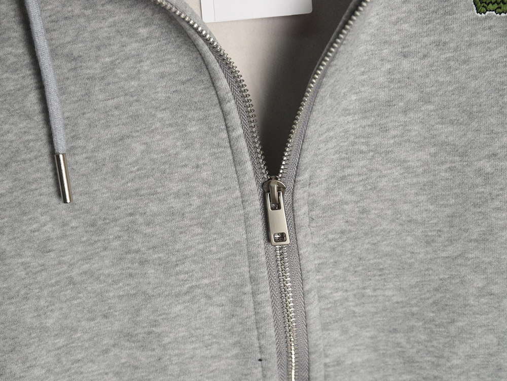 Lacoste crocodile embroidered logo fleece zip-up jacket TSK2