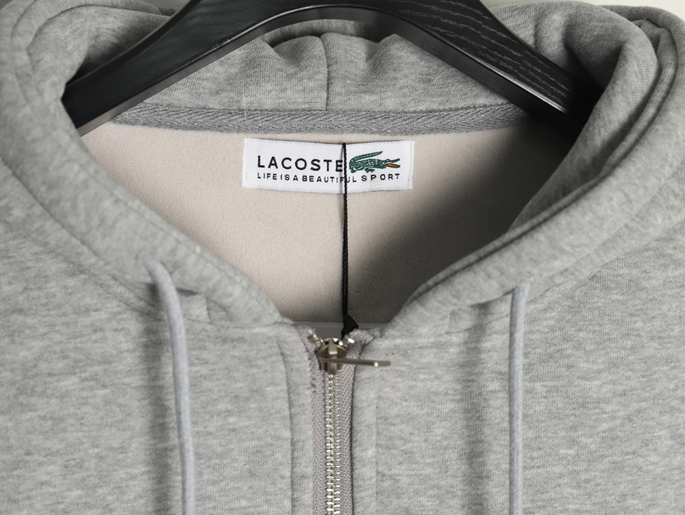 Lacoste crocodile embroidered logo fleece zip-up jacket TSK2