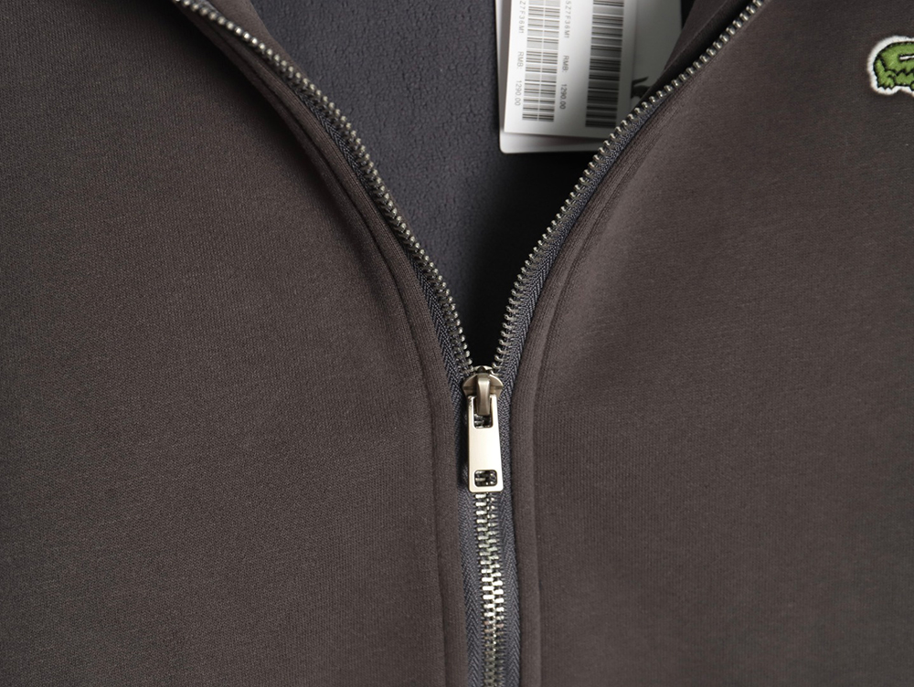Lacoste crocodile embroidered logo fleece zip-up jacket TSK3
