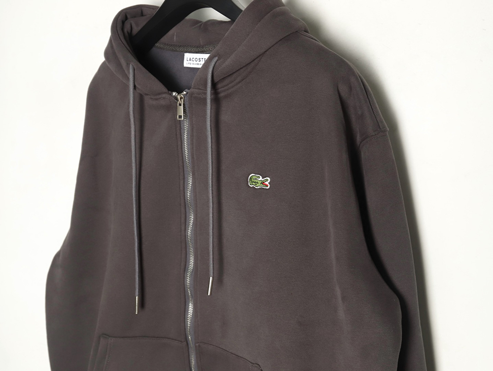 Lacoste crocodile embroidered logo fleece zip-up jacket TSK3