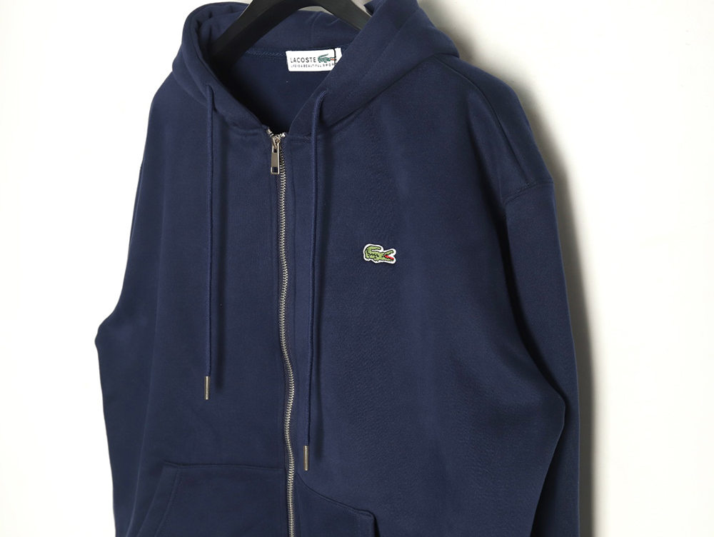 Lacoste crocodile embroidered logo fleece zip-up jacket TSK4