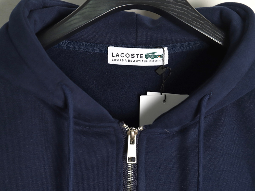 Lacoste crocodile embroidered logo fleece zip-up jacket TSK4